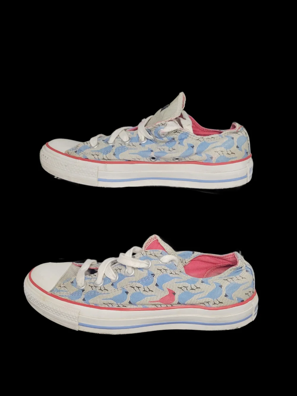 Rare Converse All Star Low Top Cardinal Bluejays Striped Baseball Sneakers - Picture 6 of 7